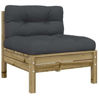 vidaXL Garden Sofa Armless with Cushions 2 pcs Impregnated Wood Pine - Sofa In Store