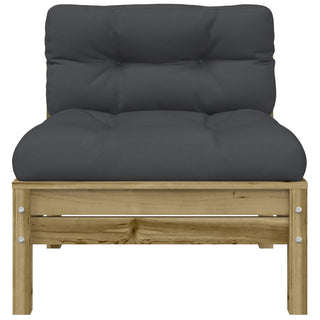 vidaXL Garden Sofa Armless with Cushions 2 pcs Impregnated Wood Pine - Sofa In Store