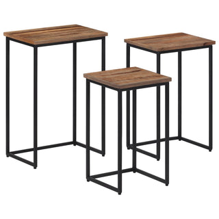 vidaXL Nesting Coffee Tables 3 pcs Solid Wood Teak - 358534 - Sofa In Store