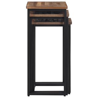 vidaXL Nesting Coffee Tables 3 pcs Solid Wood Teak - 358534 - Sofa In Store