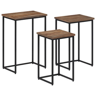 vidaXL Nesting Coffee Tables 3 pcs Solid Wood Teak - 358534 - Sofa In Store