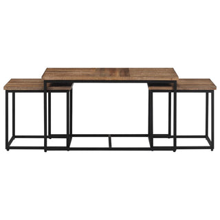 vidaXL Nesting Coffee Tables 3 pcs Solid Wood Teak - 358535 - Sofa In Store