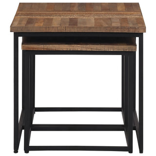 vidaXL Nesting Coffee Tables 3 pcs Solid Wood Teak - 358535 - Sofa In Store
