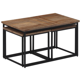 vidaXL Nesting Coffee Tables 3 pcs Solid Wood Teak - 358535 - Sofa In Store
