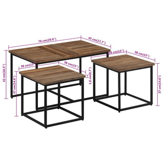 vidaXL Nesting Coffee Tables 3 pcs Solid Wood Teak - 358535 - Sofa In Store