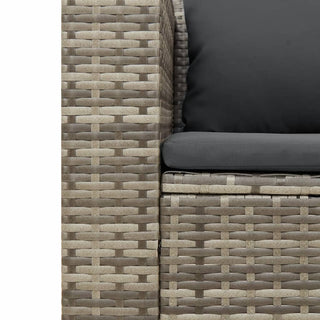 vidaXL 5 Piece Garden Sofa Set with Cushions Grey Poly Rattan Acacia - 365726 - Sofa In Store