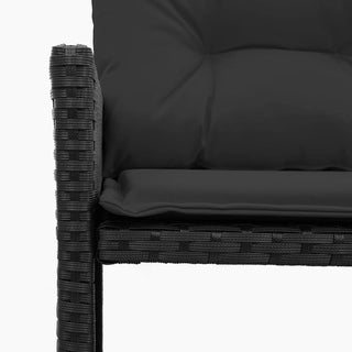 vidaXL Garden Sofa with Table and Cushions L-Shaped Black Poly Rattan - 365572 - Sofa In Store