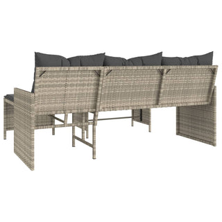 vidaXL Garden Sofa with Table and Cushions L-Shaped Light Grey Poly Rattan - 365577 - Sofa In Store