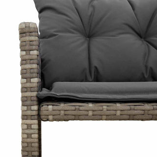 vidaXL Garden Sofa with Table and Cushions L-Shaped Grey Poly Rattan - 365582 - Sofa In Store