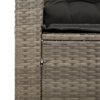 vidaXL 5 Piece Garden Sofa Set with Cushions Grey Poly Rattan Acacia - 3213538 - Sofa In Store