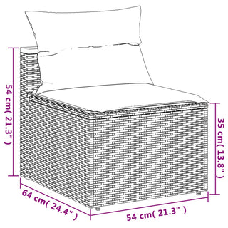 vidaXL 5 Piece Garden Sofa Set with Cushions Grey Poly Rattan Acacia - 3213538 - Sofa In Store