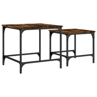 vidaXL Nesting Coffee Tables 2 pcs Smoked Oak Engineered Wood - 838920 - Sofa In Store