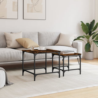vidaXL Nesting Coffee Tables 2 pcs Smoked Oak Engineered Wood - 838920 - Sofa In Store