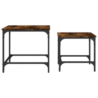 vidaXL Nesting Coffee Tables 2 pcs Smoked Oak Engineered Wood - 838920 - Sofa In Store