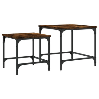 vidaXL Nesting Coffee Tables 2 pcs Smoked Oak Engineered Wood - 838920 - Sofa In Store