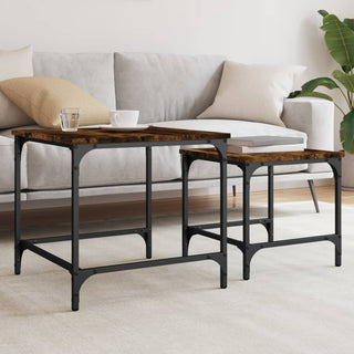 vidaXL Nesting Coffee Tables 2 pcs Smoked Oak Engineered Wood - 838920 - Sofa In Store