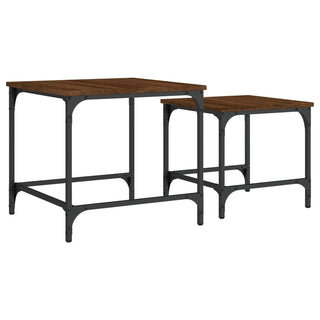 vidaXL Nesting Coffee Tables 2 pcs Brown Oak Engineered Wood - 838922 - Sofa In Store