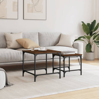 vidaXL Nesting Coffee Tables 2 pcs Brown Oak Engineered Wood - 838922 - Sofa In Store