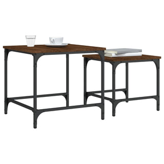 vidaXL Nesting Coffee Tables 2 pcs Brown Oak Engineered Wood - 838922 - Sofa In Store