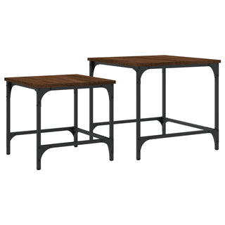 vidaXL Nesting Coffee Tables 2 pcs Brown Oak Engineered Wood - 838922 - Sofa In Store