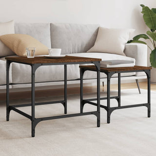 vidaXL Nesting Coffee Tables 2 pcs Brown Oak Engineered Wood - 838922 - Sofa In Store