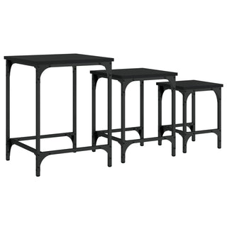vidaXL Nesting Coffee Tables 3 pcs Black Engineered Wood - 838928 - Sofa In Store