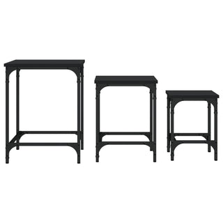 vidaXL Nesting Coffee Tables 3 pcs Black Engineered Wood - 838928 - Sofa In Store