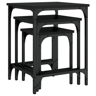 vidaXL Nesting Coffee Tables 3 pcs Black Engineered Wood - 838928 - Sofa In Store