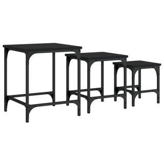 vidaXL Nesting Coffee Tables 3 pcs Black Engineered Wood - 838933 - Sofa In Store
