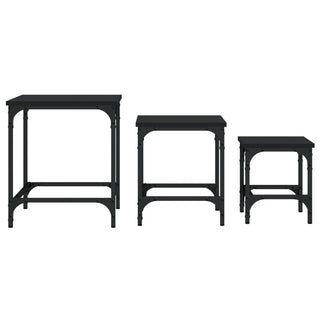 vidaXL Nesting Coffee Tables 3 pcs Black Engineered Wood - 838933 - Sofa In Store