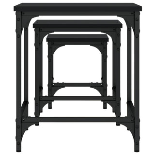 vidaXL Nesting Coffee Tables 3 pcs Black Engineered Wood - 838933 - Sofa In Store