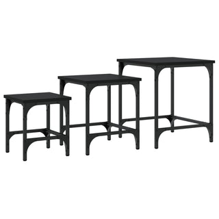 vidaXL Nesting Coffee Tables 3 pcs Black Engineered Wood - 838933 - Sofa In Store