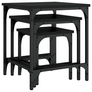 vidaXL Nesting Coffee Tables 3 pcs Black Engineered Wood - 838933 - Sofa In Store