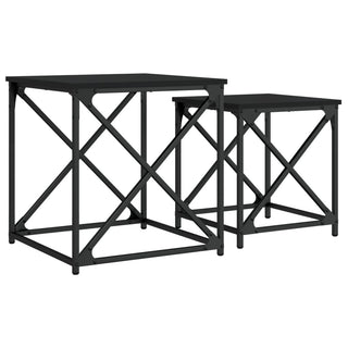 vidaXL Nesting Coffee Tables 2 pcs Black Engineered Wood - 838943 - Sofa In Store