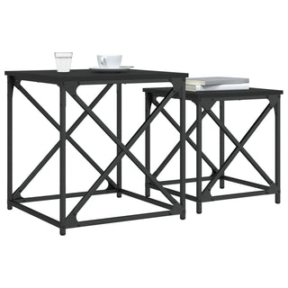 vidaXL Nesting Coffee Tables 2 pcs Black Engineered Wood - 838943 - Sofa In Store
