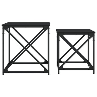 vidaXL Nesting Coffee Tables 2 pcs Black Engineered Wood - 838943 - Sofa In Store