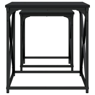 vidaXL Nesting Coffee Tables 2 pcs Black Engineered Wood - 838943 - Sofa In Store