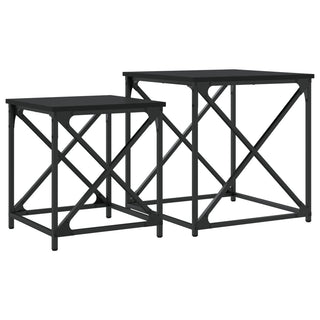 vidaXL Nesting Coffee Tables 2 pcs Black Engineered Wood - 838943 - Sofa In Store