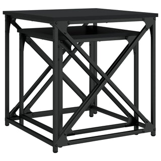 vidaXL Nesting Coffee Tables 2 pcs Black Engineered Wood - 838943 - Sofa In Store