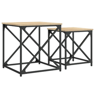 vidaXL Nesting Coffee Tables 2 pcs Sonoma Oak Engineered Wood - 838944 - Sofa In Store