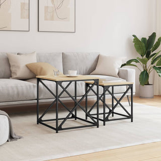 vidaXL Nesting Coffee Tables 2 pcs Sonoma Oak Engineered Wood - 838944 - Sofa In Store