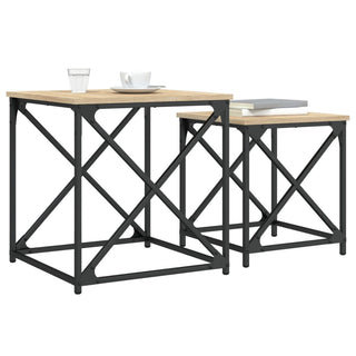 vidaXL Nesting Coffee Tables 2 pcs Sonoma Oak Engineered Wood - 838944 - Sofa In Store