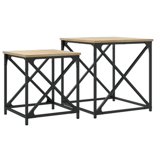 vidaXL Nesting Coffee Tables 2 pcs Sonoma Oak Engineered Wood - 838944 - Sofa In Store