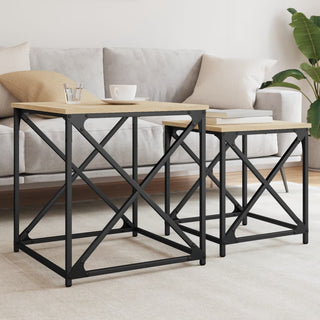 vidaXL Nesting Coffee Tables 2 pcs Sonoma Oak Engineered Wood - 838944 - Sofa In Store