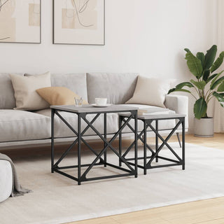 vidaXL Nesting Coffee Tables 2 pcs Grey Sonoma Engineered Wood - 838946 - Sofa In Store