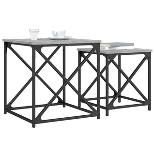 vidaXL Nesting Coffee Tables 2 pcs Grey Sonoma Engineered Wood - 838946 - Sofa In Store