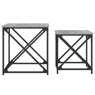 vidaXL Nesting Coffee Tables 2 pcs Grey Sonoma Engineered Wood - 838946 - Sofa In Store