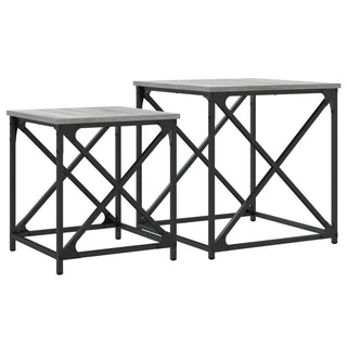 vidaXL Nesting Coffee Tables 2 pcs Grey Sonoma Engineered Wood - 838946 - Sofa In Store