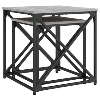 vidaXL Nesting Coffee Tables 2 pcs Grey Sonoma Engineered Wood - 838946 - Sofa In Store