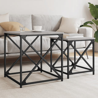 vidaXL Nesting Coffee Tables 2 pcs Grey Sonoma Engineered Wood - 838946 - Sofa In Store